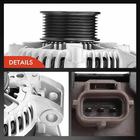 مولد كهربائي ممتاز متوافق مع Ford F-250 F-350 F-450 F-550 Super Duty 2008 2009 2010 V8 6.4L، 12V 200A CW 8-Groove Pulley، استبدال # 104210-6103، 7C3Z10346EA in Saudi Arabia
