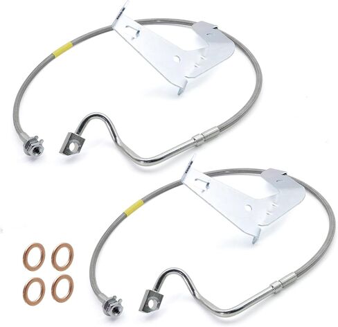 ASTROSYNC 2PCS Extended Stainless Steel Front Brake Lines Compatible with Ford F-250 F-350 Super Duty 2008-2016 4-6" Suspension Lift Replace 89710 in Kuwait