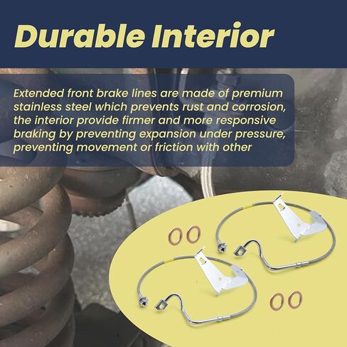 ASTROSYNC 2PCS Extended Stainless Steel Front Brake Lines Compatible with Ford F-250 F-350 Super Duty 2008-2016 4-6" Suspension Lift Replace 89710 in Kuwait