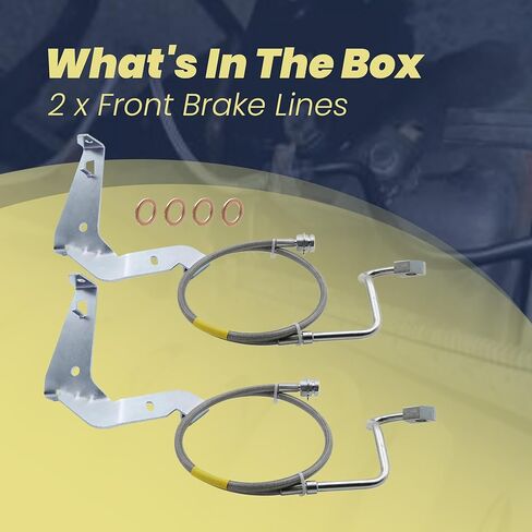 ASTROSYNC 2PCS Extended Stainless Steel Front Brake Lines Compatible with Ford F-250 F-350 Super Duty 2008-2016 4-6" Suspension Lift Replace 89710 in Kuwait