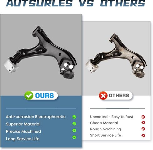 Front Lower Control Arm with Ball Joint for Chevy Equinox 2005-2009 3.4L, for Saturn Vue 2002-2007, for Pontiac Torrent 06-09 3.4L, Sway Bar End Link Outer Tie Rod End Suspension Kit K621129 in Saudi Arabia
