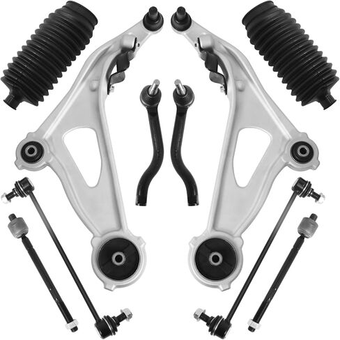 10Pcs Front Suspension Kit for 2013-2020 Nissan Pathfinder, In-finiti JX35 QX60, 2 Lower Control Arm w/Ball Joint 2 Sway Bar Link 4 Outer & Inner Tie Rod End (# K623063 K750282 EV801209 ES801265) in Saudi Arabia
