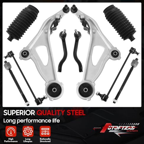 10Pcs Front Suspension Kit for 2013-2020 Nissan Pathfinder, In-finiti JX35 QX60, 2 Lower Control Arm w/Ball Joint 2 Sway Bar Link 4 Outer & Inner Tie Rod End (# K623063 K750282 EV801209 ES801265) in Saudi Arabia