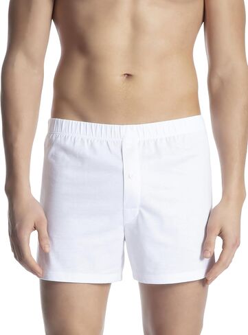 Calida Men's Cotton Code Boxer, 24090, White, M in Kuwait