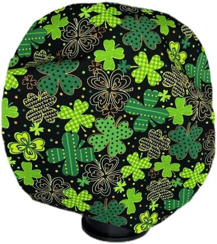 Bouffant Scrub Hat Shamrock Party Green, Black in Kuwait