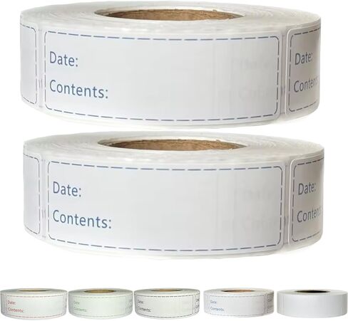 1000 قطعة من ملصقات الفريزر، 1x3 بوصة لحاويات الطعام، ملصقات الطعام سريعة وسهلة الإزالة - سهلة الكتابة عليها (أسود) in Kuwait