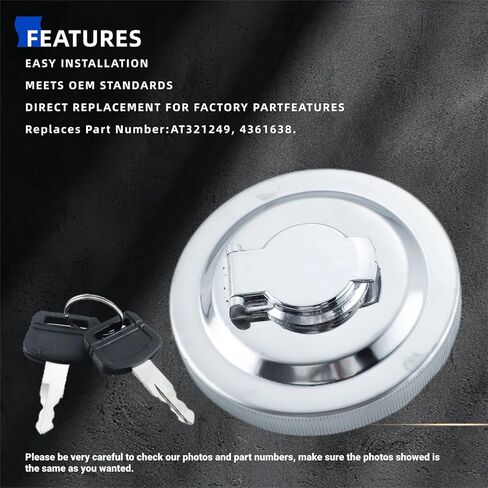 4361638 Fuel Tank Cap for John Deere 75D 85D 120D 135D 250GLC 350GLC 290GLC 160GLC 180GLC 210GLC 380GLC 210G 130G 135G 245GLC 75G 85G Hitachi EX100 EX120 EX150 EX160 EX200 Replaces AT321249 in Saudi Arabia