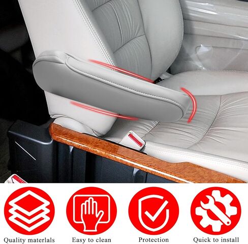 Compatible with Car Front Seat Armrest Cover for Honda Odyssey 2005 2006 2007 2008 2009 2010 Microfiber Leather Seat Arm Rest Cover for Front Driver and Passenger Side 2PCS Gray in Kuwait