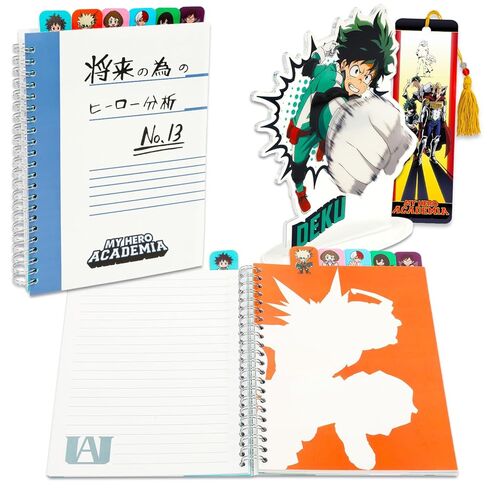 My Hero Academia Journal Set - Anime Tabbed Notebook, Deku Decorative Stand, Plus Bookmark Merch Set for Teens, and Adults in Saudi Arabia