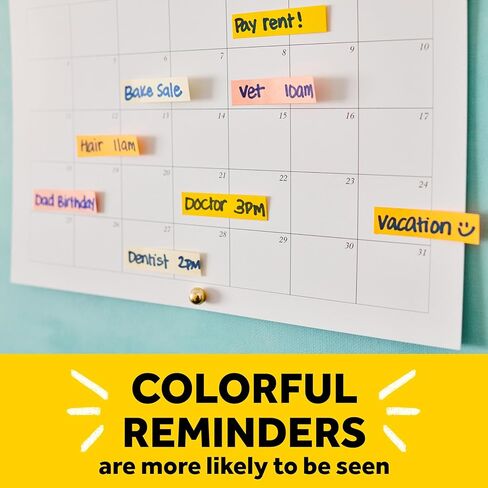 Post-it Page Markers, Assorted Colors, 0.5 in x 1.75 in (12.7 mm x 44.4 mm), 3 Pack (15 Pads, 750 Markers), Writable Repositionable Flags for Books, Notes & Filing, 100% PEFC in Saudi Arabia