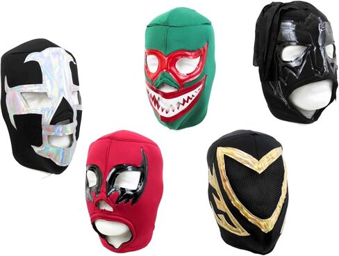 Leos Imports Lucha Libre Mask Pack – 3-Pack or 5-Pack of Classic & Modern Mexican Luchador Costume in Kuwait