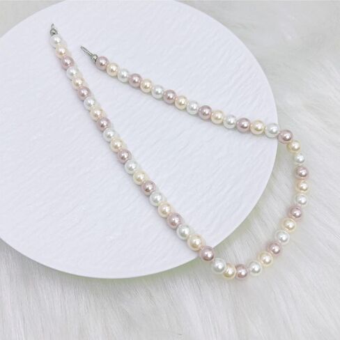 Pearl Choker Necklace for Women Pearl Beaded Necklace Colorful Pearl Necklace Pink Pearl Necklace Wedding Prom Pearl Necklace for Women in Saudi Arabia