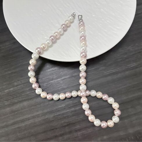 Pearl Choker Necklace for Women Pearl Beaded Necklace Colorful Pearl Necklace Pink Pearl Necklace Wedding Prom Pearl Necklace for Women in Saudi Arabia