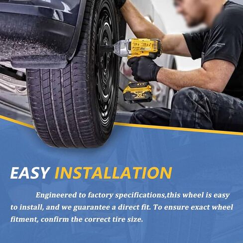 حافة عجلة فولاذية سوداء مقاس 14 × 5.5 بوصة لسيارة Hyundai Accent 2006-2017، حافة عجلة مباشرة مقاس 14 بوصة (1) in Kuwait