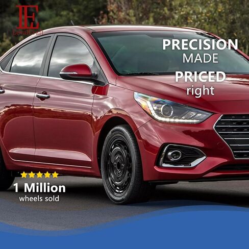 حافة عجلة فولاذية سوداء مقاس 14 × 5.5 بوصة لسيارة Hyundai Accent 2006-2017، حافة عجلة مباشرة مقاس 14 بوصة (1) in Kuwait