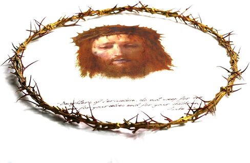 تاج الشوك بقطر 20 بوصة تاج يسوع بلاستيكي كبير الحجم لون ذهبي لديكور عيد الفصح ويوم العاطفة وديكور الكنيسة in Kuwait