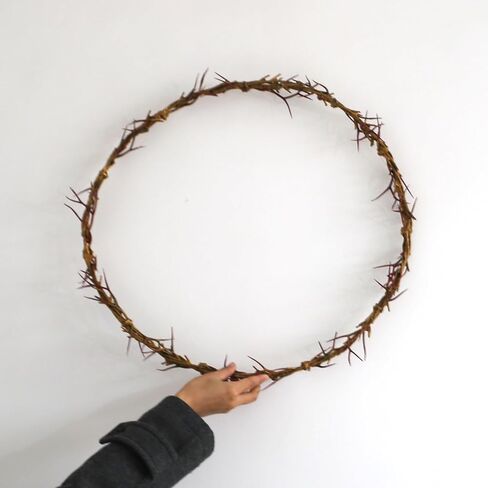 تاج الشوك بقطر 20 بوصة تاج يسوع بلاستيكي كبير الحجم لون ذهبي لديكور عيد الفصح ويوم العاطفة وديكور الكنيسة in Kuwait