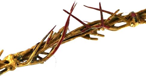 تاج الشوك بقطر 20 بوصة تاج يسوع بلاستيكي كبير الحجم لون ذهبي لديكور عيد الفصح ويوم العاطفة وديكور الكنيسة in Kuwait