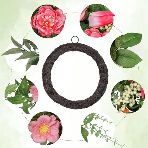 Vlorart 24 Inch Spring Summer Wreath Peony Wreath for Front Door with Pink Tulip, Eucalyptus Leaves, White Berries for Indoor Outdoor Wall Festival Home Farmhouse Wedding Decor in Kuwait