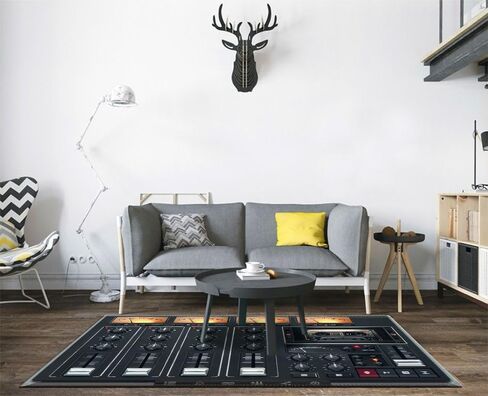 Vector Portable Recording Studio Template with Icons Area Rugs Floor Mat Non Slip Throw Rugs Soft Door Mat Nursery Carpet for Living Room Home Indoor Outdoor Runner Rugs Yoga Mat in Saudi Arabia