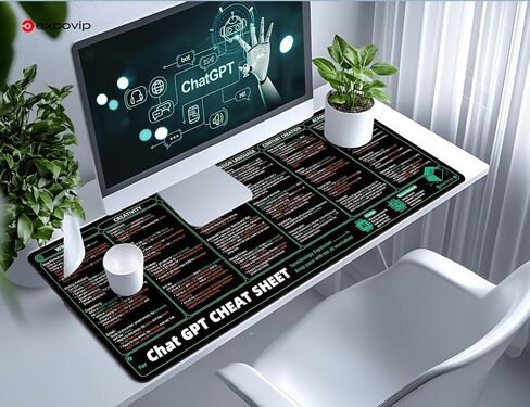 لوحة ماوس اختصارات الأوامر للدردشةGPT-80x30x0.2 سم ورقة غش كبيرة ممتدة لوحة ماوس كمبيوتر مكتبي لوحة مفاتيح لوحة مفاتيح ماوس حافة مخيطة غير قابلة للانزلاق 0447 in Kuwait