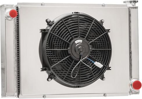 Automotive Replacement Engine Radiators 4 Row Radiator Shroud Fan For Chevy GM SBC BBC High Performance 28"X19" Universal Radiator Aluminum Radiator Fan in Kuwait