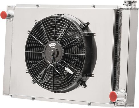 Automotive Replacement Engine Radiators 4 Row Radiator Shroud Fan For Chevy GM SBC BBC High Performance 28"X19" Universal Radiator Aluminum Radiator Fan in Kuwait