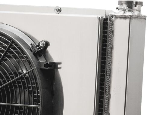Automotive Replacement Engine Radiators 4 Row Radiator Shroud Fan For Chevy GM SBC BBC High Performance 28"X19" Universal Radiator Aluminum Radiator Fan in Kuwait
