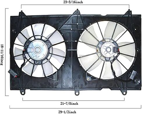 Dual Radiator and Condenser Fan Assembly Replaces# CF18012, 620690 for Honda Accord 2.4L 2003 2004 2005 2006 2007, (1x) in Saudi Arabia