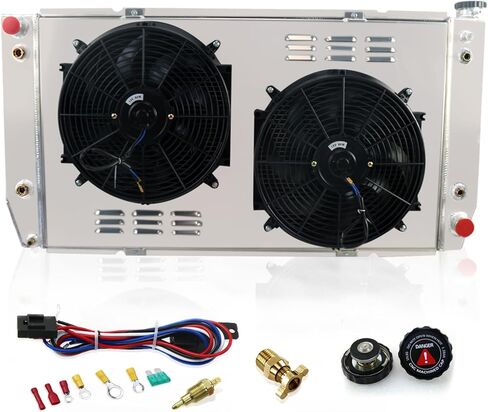 Automotive Replacement Engine Radiators 4 Row Radiator Shroud Fan For Chevy GMC C2500 C3500 K2500 K3500 Pickup 7.4L 1988-2000 Aluminum Radiator Fan in Saudi Arabia