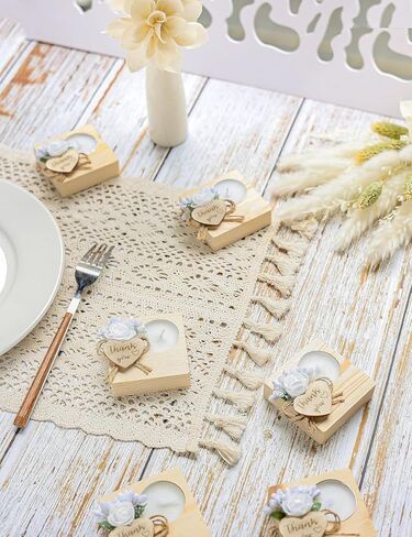 مجموعة مكونة من 50 قطعة من حاملات الشموع الخشبية، هدايا ضيوف حفلات الزفاف البوهيمية، شموع حفلات عيد الميلاد، هدايا ضيوف الأطفال، هدايا حفلات أعياد الميلاد الريفية. (عبوة من 50 قطعة، بني فاتح) in Kuwait