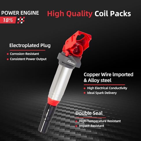 مجموعة مطورة من 6 ملفات إشعال متوافقة مع BMW 128i 323i 325i 328i 328Xi 325i 325Xi 330i 525i 530i 530Xi X3 X5 Z4 2.5L 3.0L 2.5 3.0 V6 يستبدل UF667 in Kuwait
