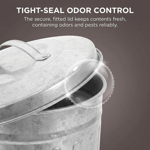 NUOBESTY Galvanized Canister Mini Trash Can, Small Galvanized Trash Can with Lid, Table Top Trash Can, Fireplace Ash Can, Pen Holder for Kitchen Countertop, Bedroom, Home Office in Saudi Arabia