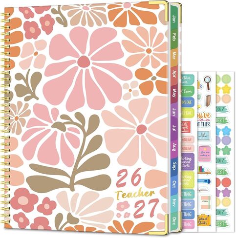 Teacher Planner 2026-2027 Academic Year, Jul.2026 - Jun.2027, 8.5" x 11" Lesson Planner Book for Teachers, Teacher Planners with Colorful Monthly Tabs for Homeschool & Classroom Organization - Tree in Saudi Arabia