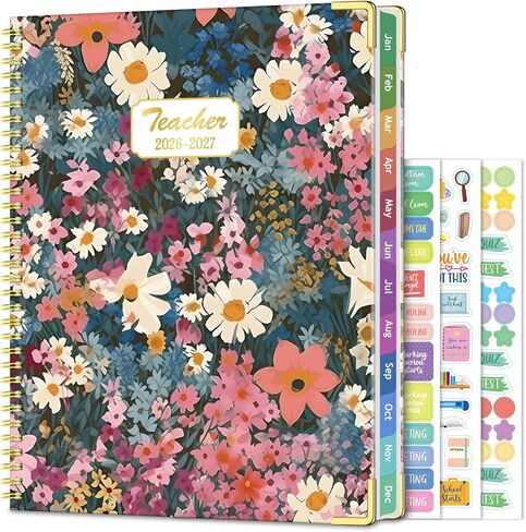 Teacher Planner 2026-2027 Academic Year, Jul.2026 - Jun.2027, 8.5" x 11" Lesson Planner Book for Teachers, Teacher Planners with Colorful Monthly Tabs for Homeschool & Classroom Organization - Tree in Saudi Arabia
