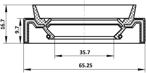 Febest 95JAY-37651017R DRIVE SHAFT OIL SEAL 35.7X65.25X9.7X16.7 For 45245-26100 in Saudi Arabia