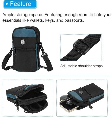 PATIKIL Small Crossbody Bag, Multifunction Phone Bag Shoulder Waist Bag Diagonal Cross Bag for Travel, Business in Saudi Arabia