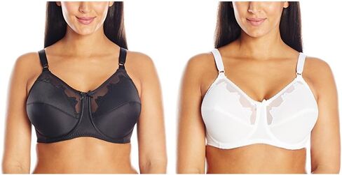 Bali Designs Women's 2 Pack Flower Underwire Bra #0180, Midnight/White, 40D in Kuwait