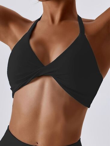 Womens' Sports Bra Removeable Padded with Medium Support Black in Saudi Arabia