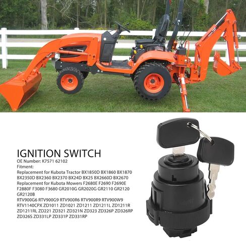 مفتاح إشعال، عالي الأداء، لجزازات Kubota BX1850D BX1860 BX1870، BX2350D BX2360 BX2370 F2680E F2690 F2690E، K7571 62102 in Kuwait