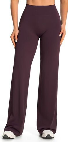 JOYSPELS Straight Leggings Bottoms Wide Leg Pants for Women 31.5"/34"/36.5" High Waist Stretch Casual Yoga Pants Workout in Kuwait