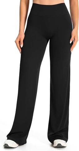 JOYSPELS Straight Leggings Bottoms Wide Leg Pants for Women 31.5"/34"/36.5" High Waist Stretch Casual Yoga Pants Workout in Saudi Arabia
