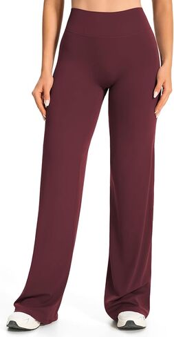 JOYSPELS Straight Leggings Bottoms Wide Leg Pants for Women 31.5"/34"/36.5" High Waist Stretch Casual Yoga Pants Workout in Saudi Arabia