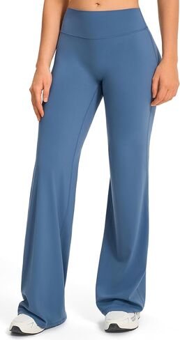JOYSPELS Straight Leggings Bottoms Wide Leg Pants for Women 31.5"/34"/36.5" High Waist Stretch Casual Yoga Pants Workout in Saudi Arabia