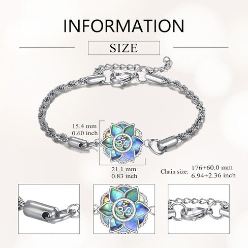 Lotus Bracelets Sterling Silver Lotus Om Bracelet Flower Jewelry Gifts for Women in Saudi Arabia
