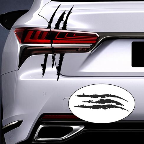 1 Full Set Monster Claw Sticker for Car Hood Decal 1 Set, Car Decals Claw Mark Stickers to Cover Hood Headlights Scratches, Modified Cars/Vans/SUVs/Trucks, Motorbike, Truck Decal Decoration(Black) in Saudi Arabia