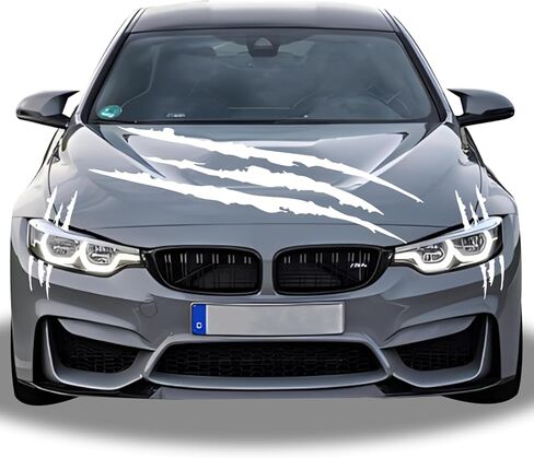 1 Full Set Monster Claw Sticker for Car Hood Decal 1 Set, Car Decals Claw Mark Stickers to Cover Hood Headlights Scratches, Modified Cars/Vans/SUVs/Trucks, Motorbike, Truck Decal Decoration(Black) in Saudi Arabia