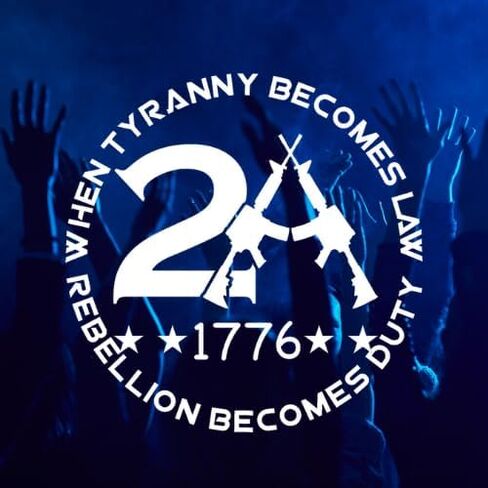 AG - When Tyranny Becomes Law Rebellion Becomes Duty 2nd Amendment 1776 Gun Rights Decal Sticker Patriotic Stickers for Car Truck SUV Windows Laptop 5.5 in White in Kuwait