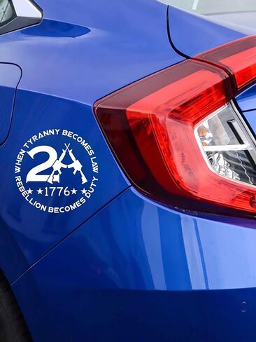 AG - When Tyranny Becomes Law Rebellion Becomes Duty 2nd Amendment 1776 Gun Rights Decal Sticker Patriotic Stickers for Car Truck SUV Windows Laptop 5.5 in White in Kuwait