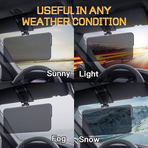موسع واقي الشمس للسيارة، وصلة حاجب السيارة المستقطبة المضادة للوهج مع عدسة كتلة للأشعة فوق البنفسجية، مانع عالمي للشمس قابل للتعديل، يحمي من وهج الشمس والعمى الثلجي لسيارات الدفع الرباعي والشاحنات وسيدان in Kuwait
